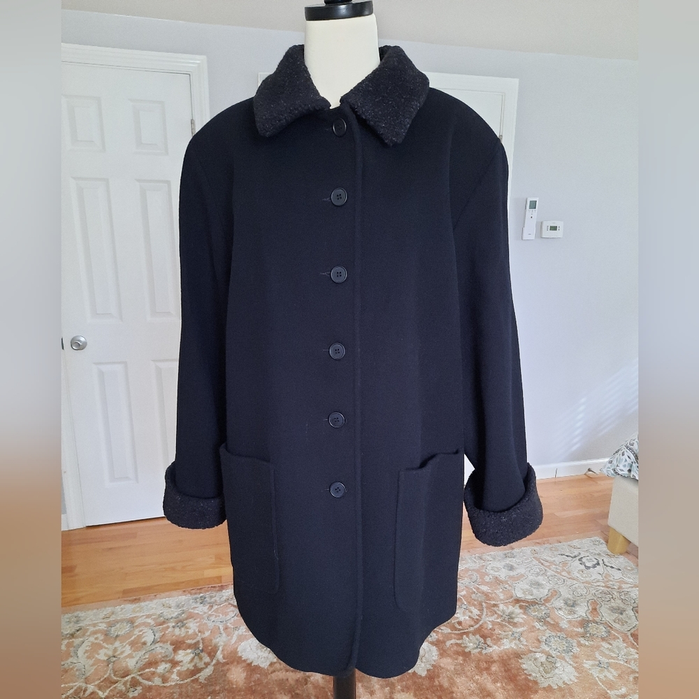 Black wool winter coat
